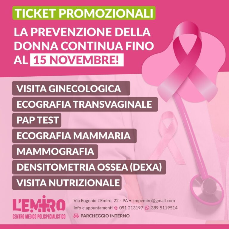 ticket promozionali prevenzione della donna